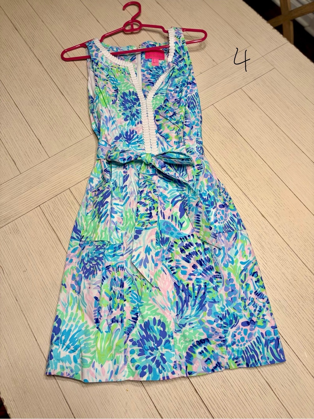 Lilly Pulitzer Multi Shell of a Party - Tie-Waist Dress - Blue, Green & Pink